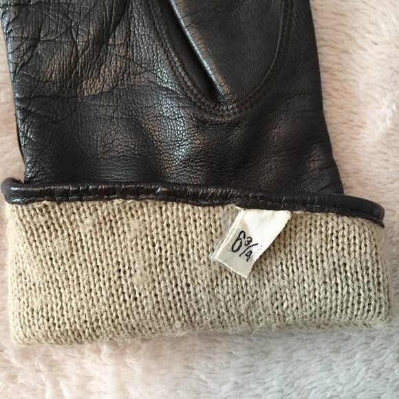 Dark Brown leather gloves sz 6 3/4 - Picture 4 of 8